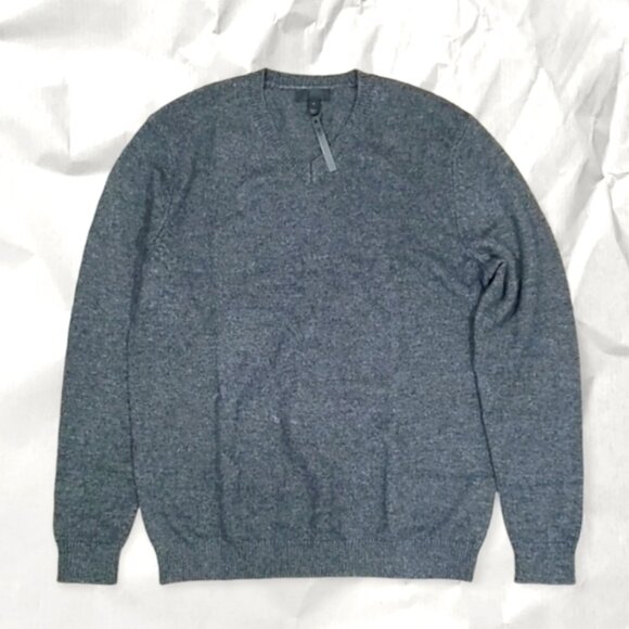 Asos Men's Sweater Size XL Lambswool V-neck Charcol Grey - Picture 1 of 4